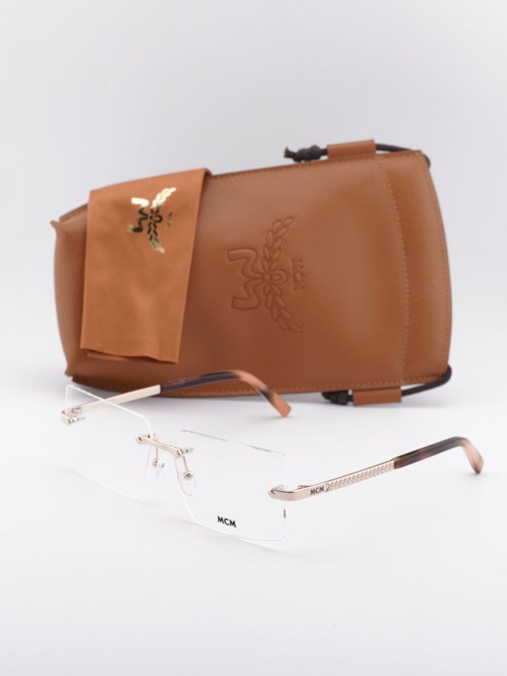MCM MW5018-H 028 Rectangle Eyeglasses - Shiny Rose Gold 56mm